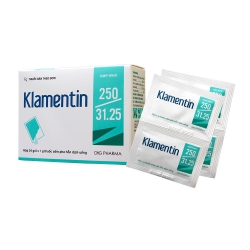 Thuốc kháng sinh Klamentin 250/31,25mg DHG, Hộp 24 gói x 1g