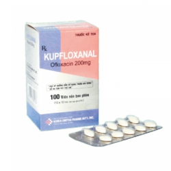 Thuốc kháng sinh Kupfloxanal 200mg, Ofloxacin 200mg, Hộp 100 viên