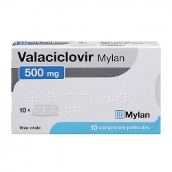 Valaciclovir 500mg Mylan, Hộp 10 viên