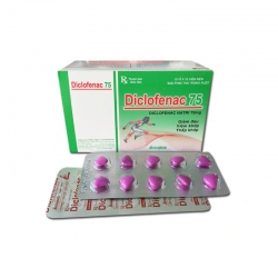 Thuốc kháng viêm Diclofenac 75, Hộp 5 vỉ x 10 viên