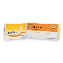 Thuốc kháng viêm Metalam 50 - Diclofenac kali 50mg, Hộp 1 vỉ × 10 viên