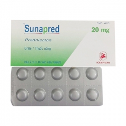 Thuốc kháng viêm SUNAPRED - Prednisolon 20mg