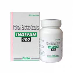 Thuốc kháng virus Cipla Indivan 400 Indinavir Sulphate, Hộp 30 viên