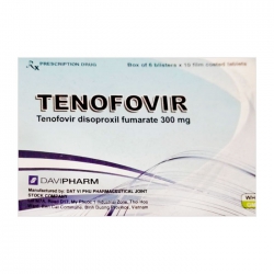Thuốc kháng virus Tenofovir DAVIPHARM 300mg, Hộp 6 vỉ x 12 viên nén