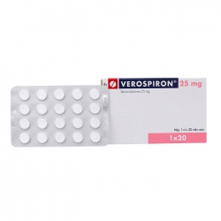 Thuốc lợi tiểu Verospiron 25mg, Spironolactone 25mg | Hộp 1 vỉ x 20 viên