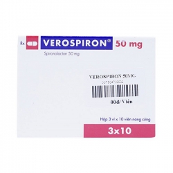 Thuốc lợi tiểu Verospiron 50 mg, Spironolactone 50mg | Hộp 3 vỉ x 10 viên