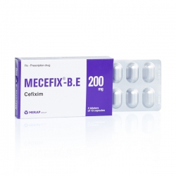 Thuốc MECEFIX - B.E 200MG - CEFIXIM 200MG, Hộp 2 vỉ x 10 viên