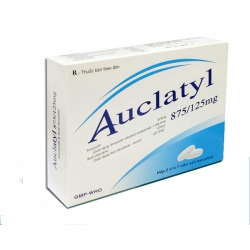 Thuốc nhiễm khuẩn đường hô hấp Auclanityl 1g - Amoxicillin/clavulanic 875mg/125mg, Hộp 2 vỉ x 7 viên