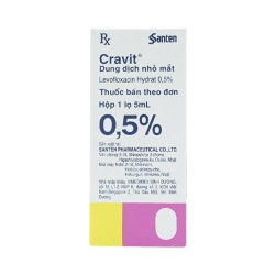 Thuốc nhỏ mắt Cravit 0.5% - Levofloxacin Hydrat 25mg, Hộp 1 lọ 5ml
