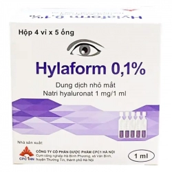 Thuốc nhỏ mắt VNP Hylaform 0.1%, 4 vỉ x 5 tép 1ml