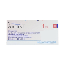 Amaryl 1mg Sanofi Aventis, Hộp 3 vỉ x 10 viên