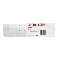 Thuốc tim mạch Apixaban Tablets Eliquis 2,5mg, Hộp 14 viên