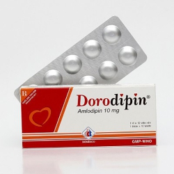 Thuốc tim mạch Dorodipin 10 mg - Amlodipin 10mg | Hộp 1 vỉ x 10 viên