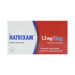 Thuốc tim mạch Natrixam Indapamide/amlodipine 1.5mg/5mg, Hộp 6 vỉ x 5 viên