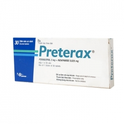 Thuốc tim mạch Preterax 2mg/0,65mg, Hộp 30 viên