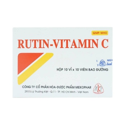 Thuốc trị hội chứng chảy máu Rutin-Vitamin C 50mg/50mg, Hộp 10 vỉ x 10 viên