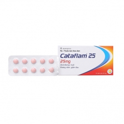 Cataflam 25 - Diclofenac kali 25mg, Hộp 1 vỉ x 10 viên