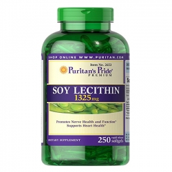 Tinh chất mầm đậu nành Puritan\'s Pride Soy Lecithin 1325 mg - Chai 250 Softgels