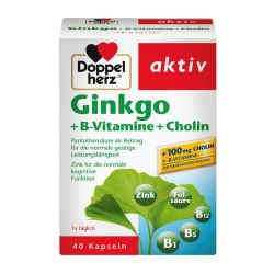 Ginkgo + B-Vitamine + Cholin Doppelherz, Hộp 40 viên  //