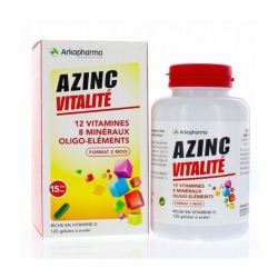 Tpbvsk bổ sung vitamin tổng hợp Arkopharma Azinc Vitalité, Chai 120 viên