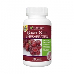 Tpbvsk chống lão hóa Trunature Grape Seed and Resveratrol, Chai 150 viên