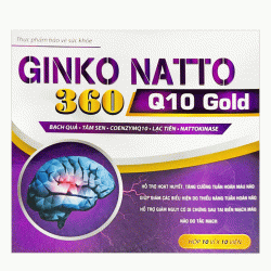 Tpbvsk tuần hoàn não Ginko Natto 360 Q10 Gold, Hộp 100 viên