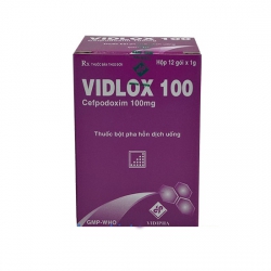 Vidlox 100 - Cefpodoxim 100mg, Hộp 12 gói x 1g