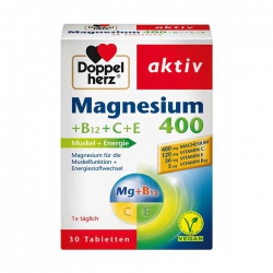 Viên hỗ trợ hệ thần kinh khỏe mạnh Doppelherz Magnesium 400mg Hộp 30 viên 