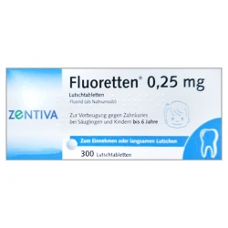 Viên ngậm chống sâu răng cho trẻ Zentiva Fluoretten 0.25mg, Hộp 300 viên