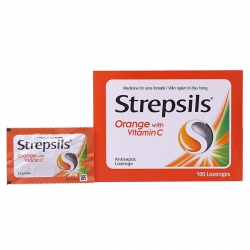 Viên ngậm Strepsils Orange With Vitamin C, Hộp 100 viên