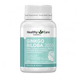 Tpbvsk bổ não Healthy Care Ginkgo Biloba 2000mg, Chai 100 viên