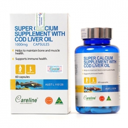 Careline Super Calcium Supplement With Cod Liver Oil 1000mg, Chai 60 viên