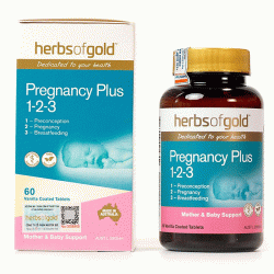 Viên uống dinh dưỡng bà bầu Herbs Of Gold Pregnancy Plus 123 Lọ 60 viên 