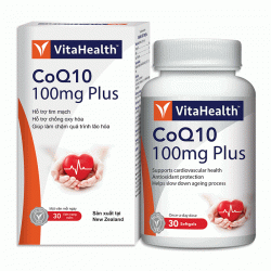 Viên uống tim mạch VitaHealth CoQ10 100mg Plus, Chai 30 viên