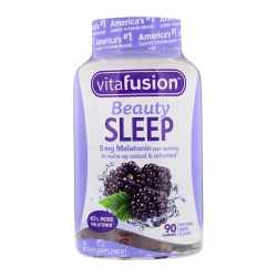 VitaFusion Beauty Sleep Melatonin 5mg vị mâm xôi, Chai 90 viên