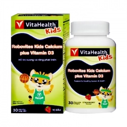 Vitahealth Robovites Kids Calcium Plus Vitamin D3, Chai 30 viên