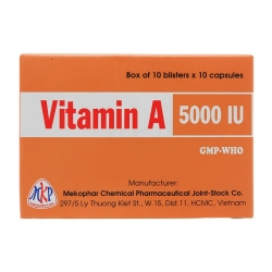 Vitamin A 5000IU Mekophar 10 vỉ x 10 viên