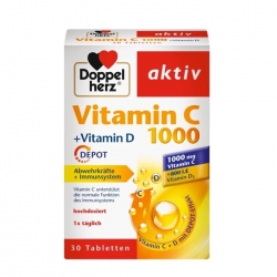 Vitamin C 1000mg + Vitamin D Doppelherz, Hộp 30 viên