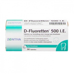 Vitamin D Fluoretten 500 I.E cho trẻ sơ sinh, Hộp 90 viên