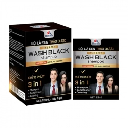 Wash Black Shampoo 3 in 1 Hamifa 6 gói x 25ml - Dầu gội là đen thảo dược