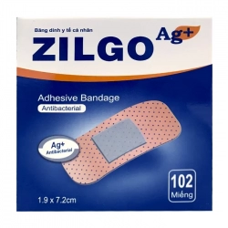 Zilgo Ag+ Adhesive Bandage 102 miếng - Băng cá nhân ion bạc kháng khuẩn