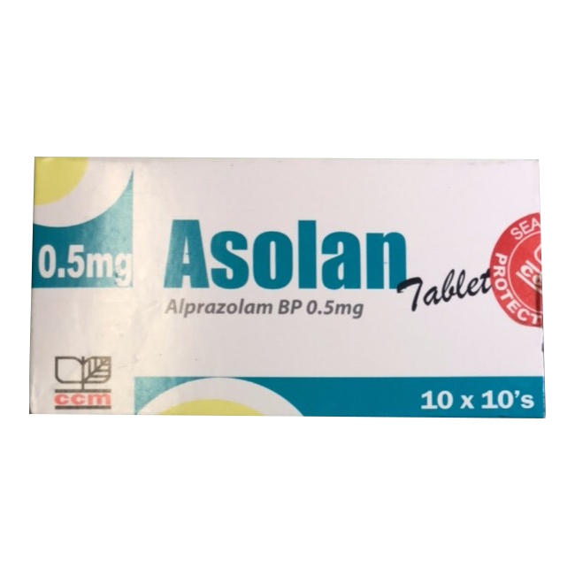 Asolan  0.5mg CCM, Hộp 10 vỉ x 10 viên