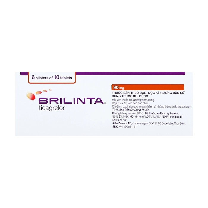 Brilique 90mg AstraZeneca 6 vỉ x 10 viên