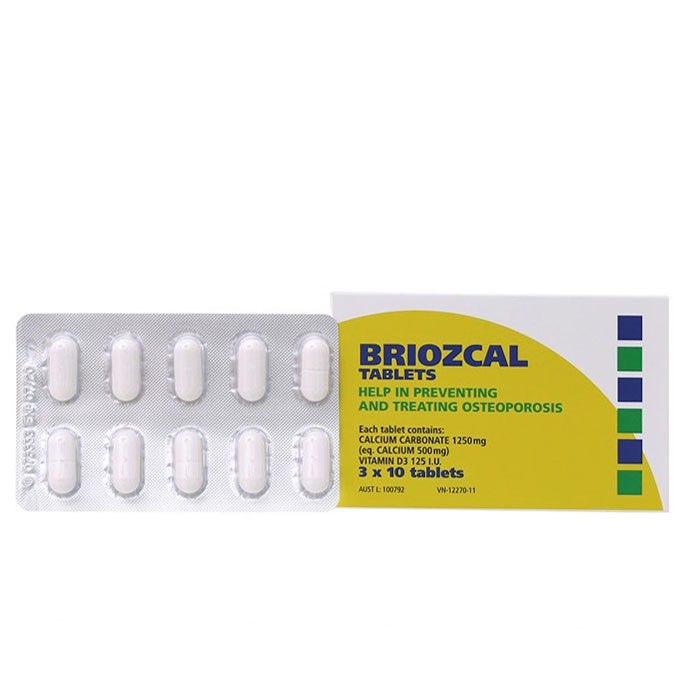 Thuốc bổ sung Canxi và Vitamin D3 Briozcal Tablets 30 viên