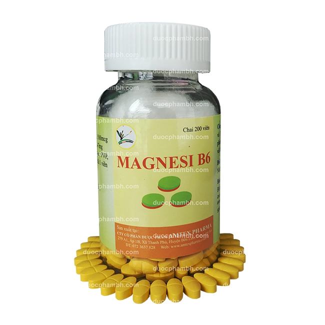 Thuốc bổ sung MAGNESI B6 - Vitamin B6 1500mcg magnesi lactat 47mg