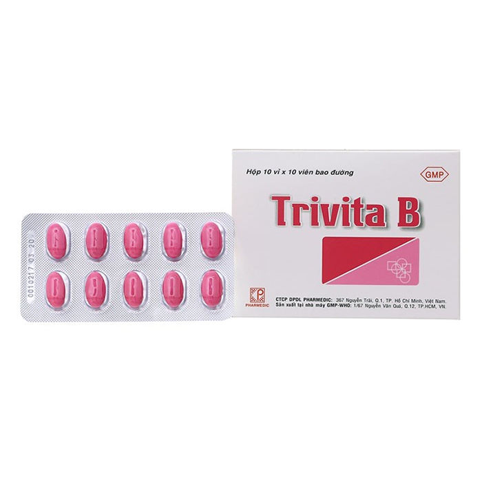 Thuốc bổ sung vitamin B1, B6, B12 Trivita B | Hộp 10 vỉ x 10 viên