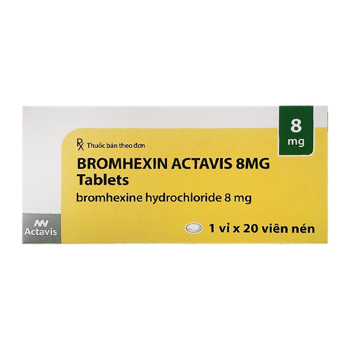 Thuốc Bromhexin Actavis 8mg, Hộp 20 viên