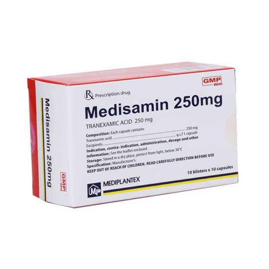 Thuốc cầm máu Medisamin 250 mg | Hộp 10 vỉ x 10 viên
