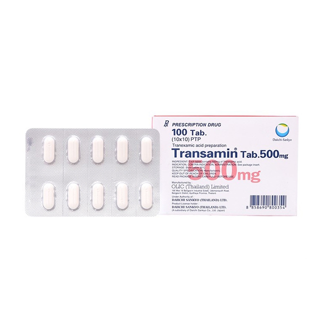 Thuốc Transamin Tab 500mg, Hộp 100 viên
