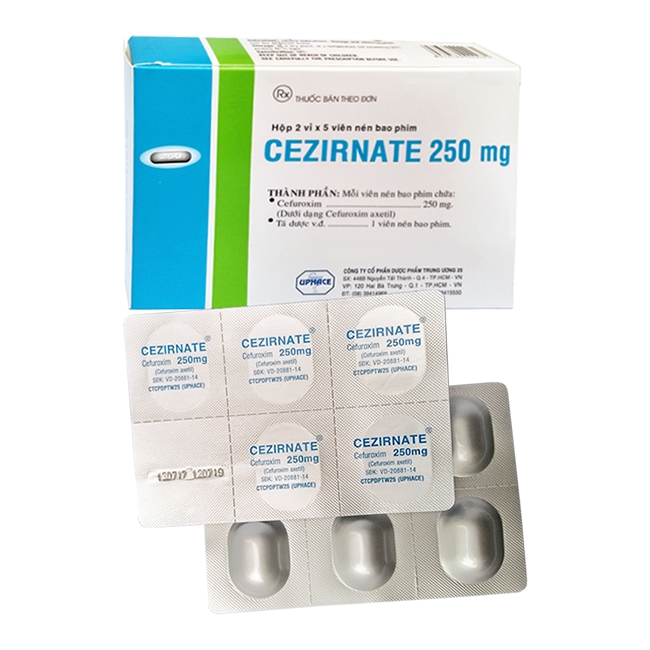 Thuốc CEZIRNATE 250mg TW25, Hộp 10 viên